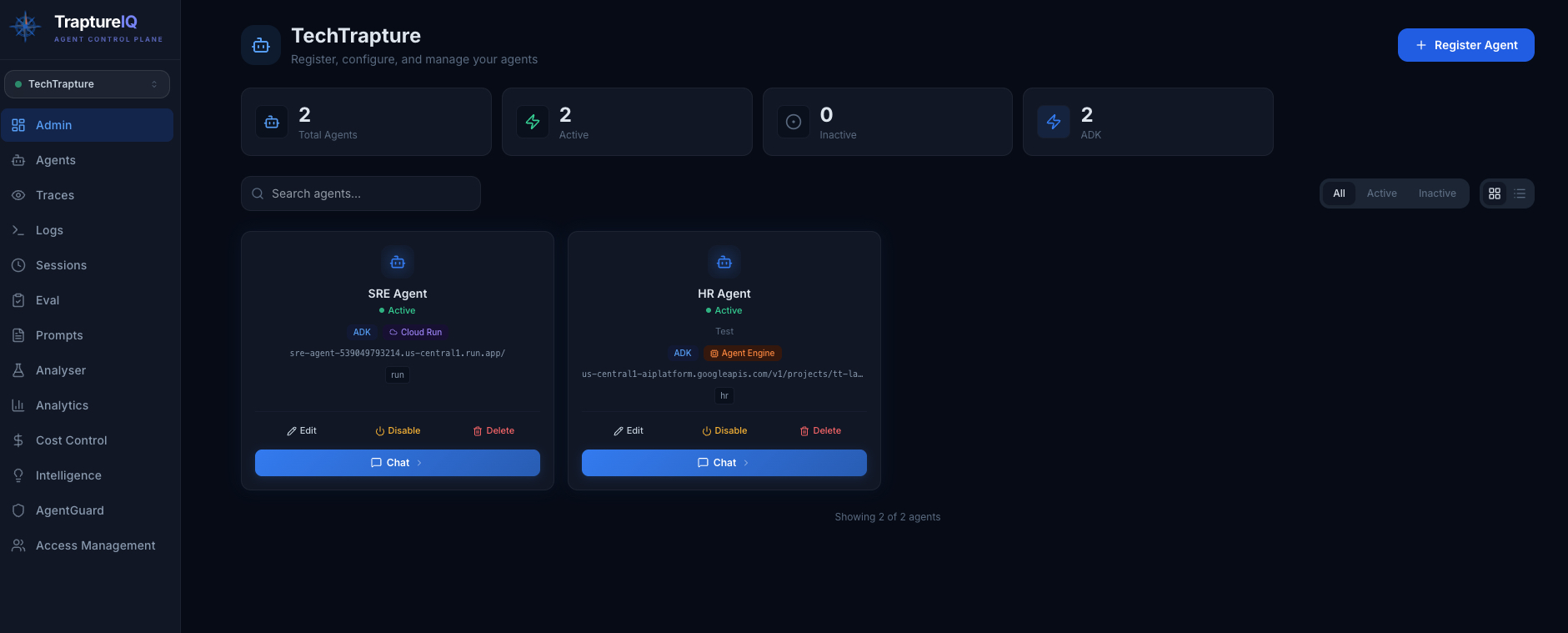 Agent Management Dashboard