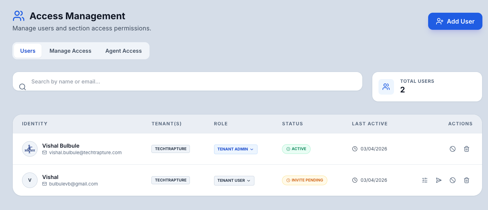 Invite User Form — Replace with actual screenshot