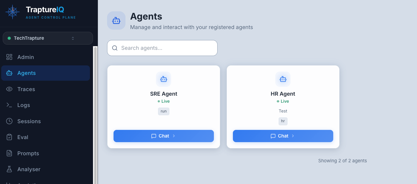 Agents page grid view — Replace with actual screenshot
