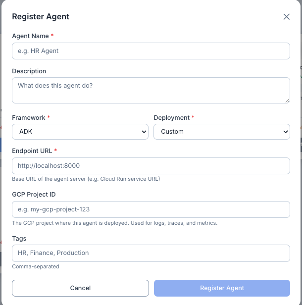 Agent Registration — Replace with actual screenshot