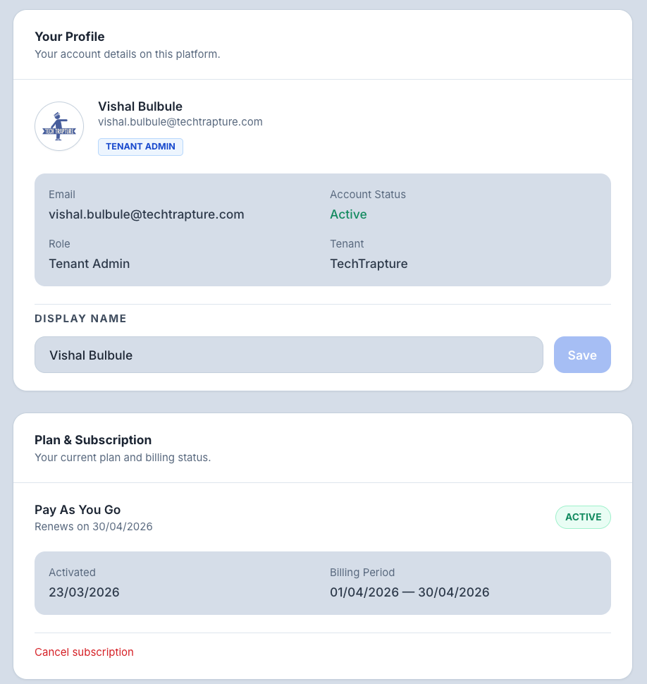 Subscription Billing — Replace with actual screenshot